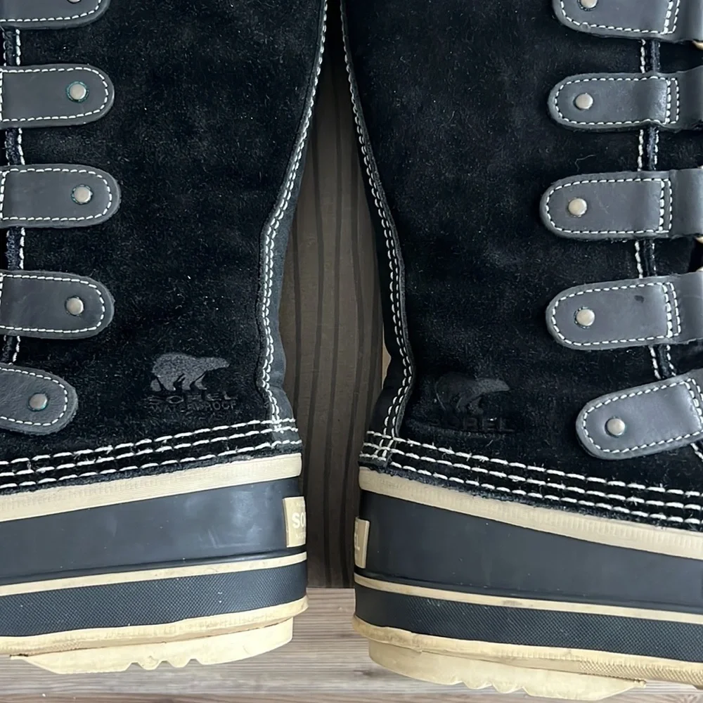 Sorel Joan of Arctic Black Winter Boots Faux Fur